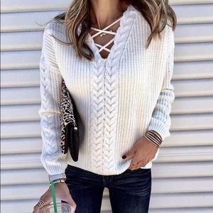 Black cable knit sweater